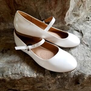 White Mary Jane Flats